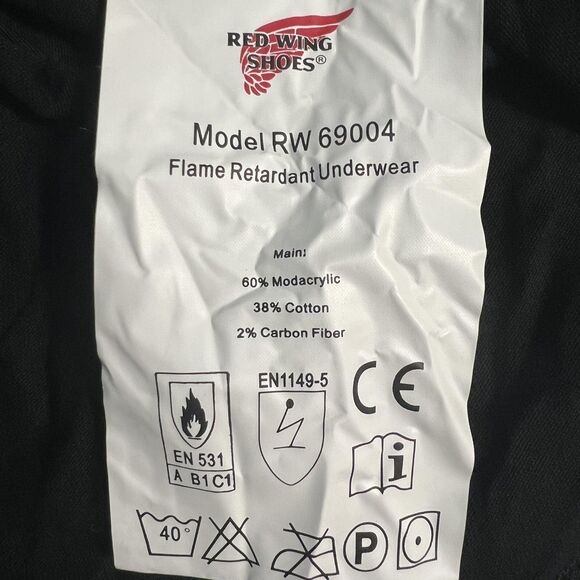 Red Wing Shoes Shirt Mens 3XL Black Flame Resistant 1/4 Zip Base Layer FR FRC - Picture 10 of 12